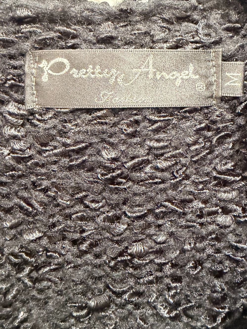 Pretty Angel Black Ruffled Knit Cardigan with Decorative Button - Picture 3 of 5
